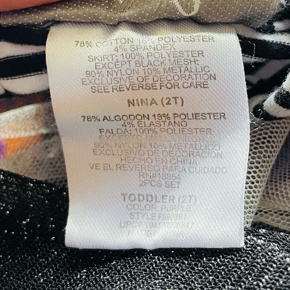 Emily Rose Black White Striped Pumpkin Tiered Tutu Halloween Dress, Girls 2T - Picture 8 of 9